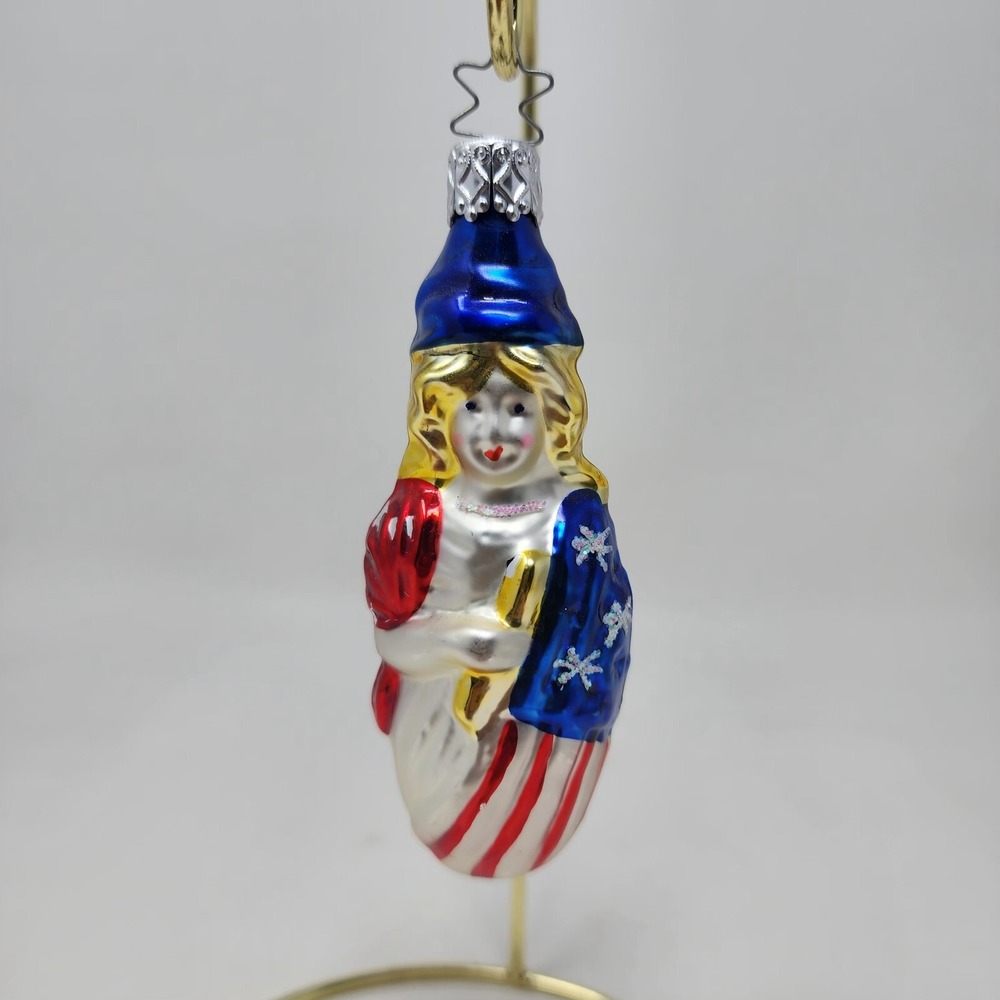 Vintage Lady Liberty Christmas Ornament Made In West Germany‎
